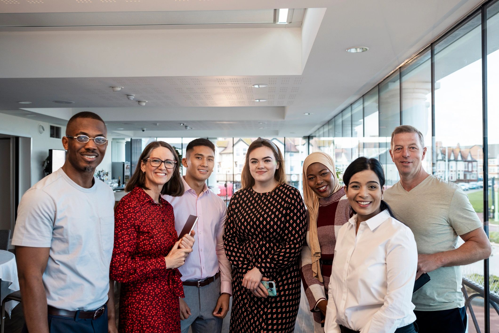 Professional dealership team portrait